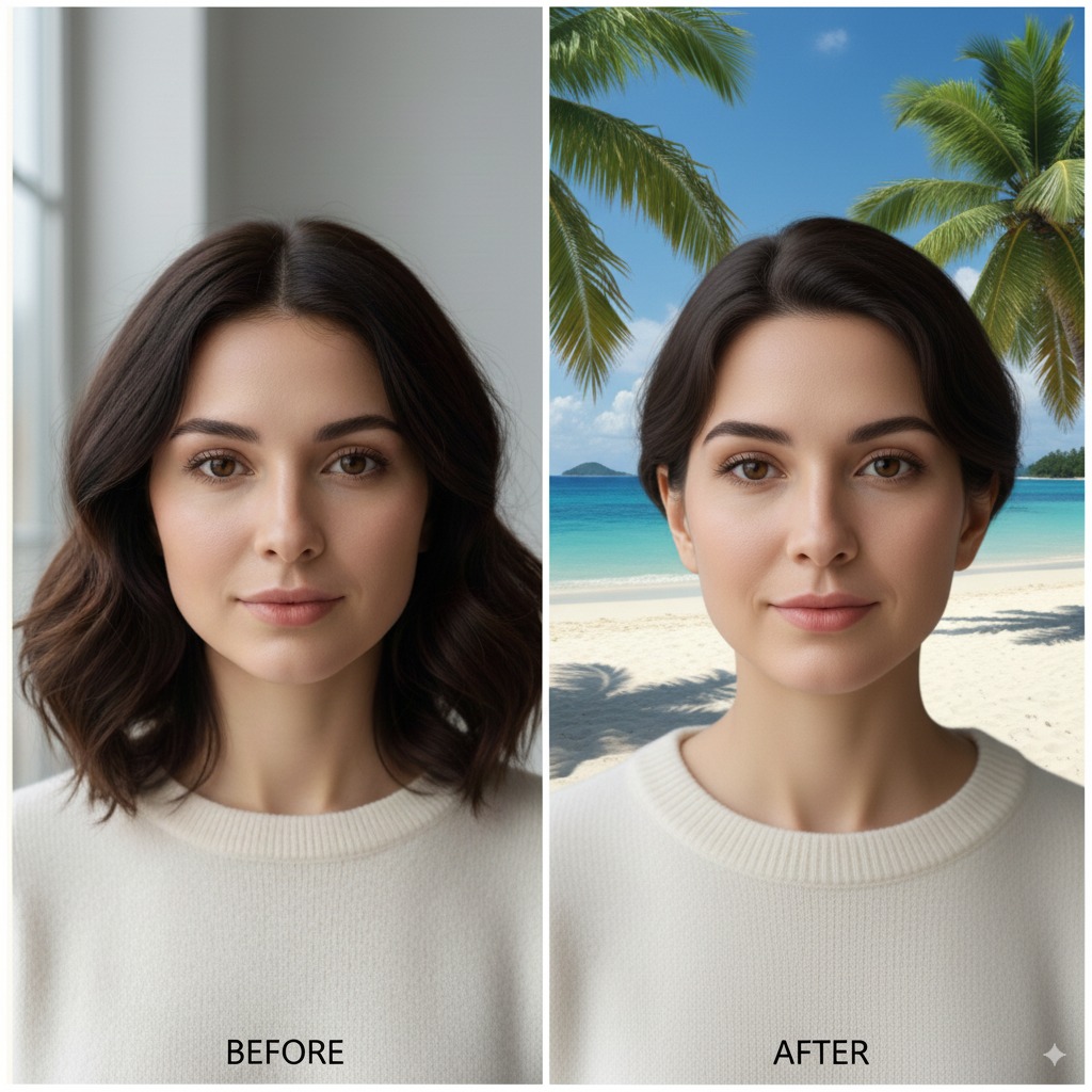 Background Change - AI image transformation example